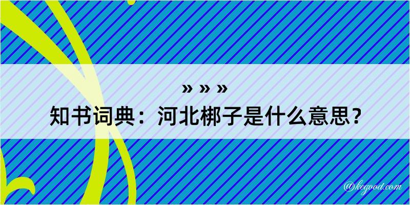 知书词典：河北梆子是什么意思？