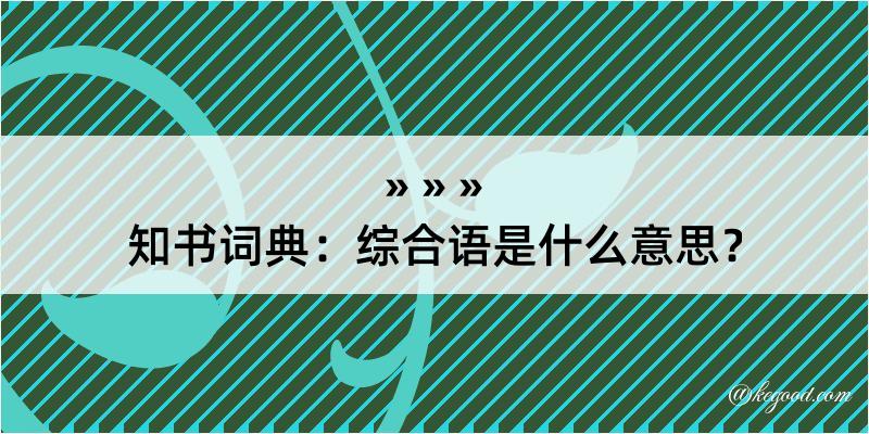 知书词典：综合语是什么意思？