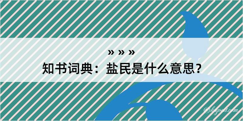 知书词典：盐民是什么意思？