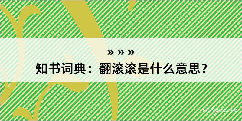 知书词典：翻滚滚是什么意思？