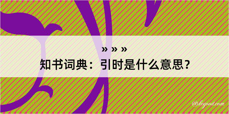 知书词典：引时是什么意思？