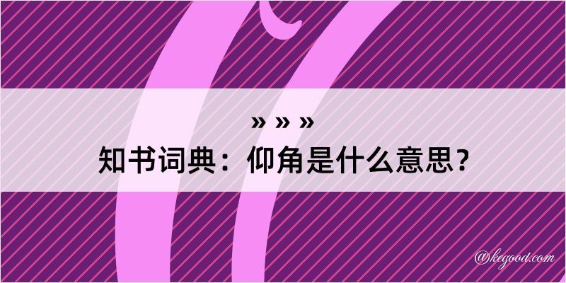 知书词典：仰角是什么意思？