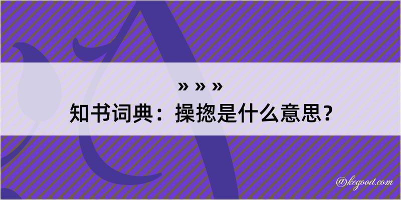 知书词典：操揔是什么意思？