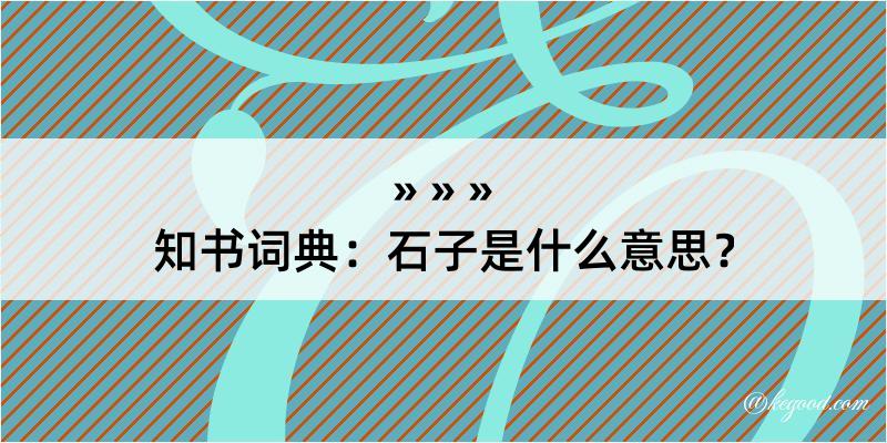 知书词典：石子是什么意思？