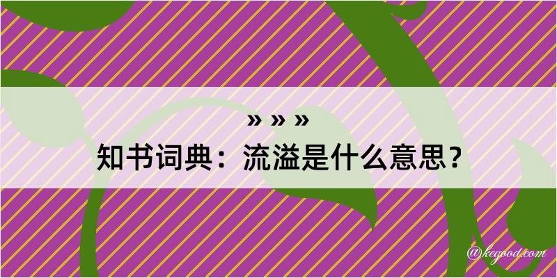 知书词典：流溢是什么意思？