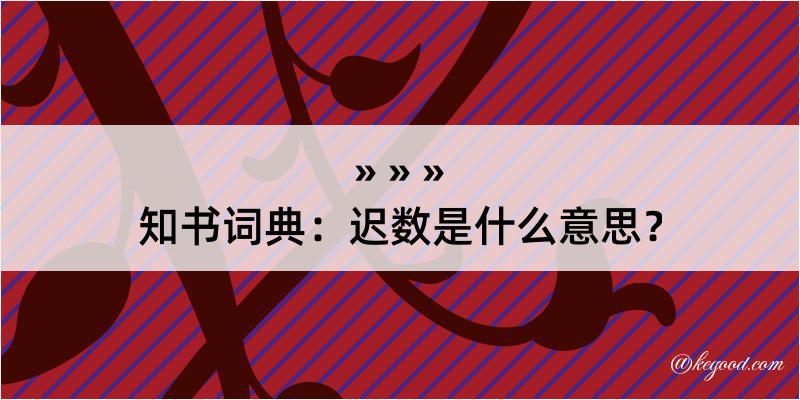 知书词典：迟数是什么意思？