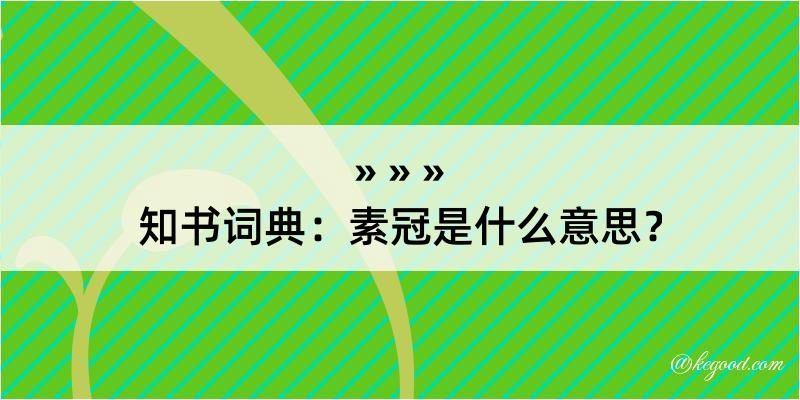 知书词典：素冠是什么意思？