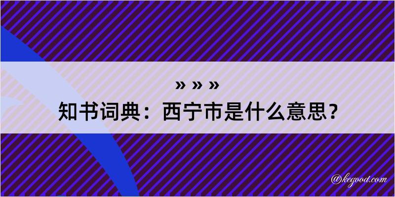 知书词典：西宁市是什么意思？