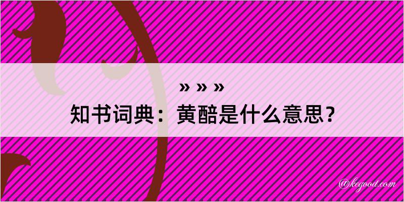 知书词典：黄醅是什么意思？