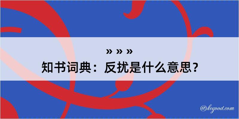 知书词典：反扰是什么意思？