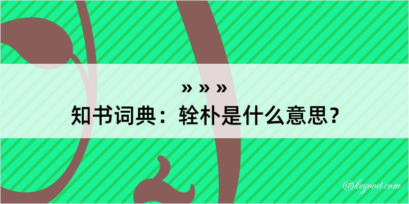 知书词典：辁朴是什么意思？