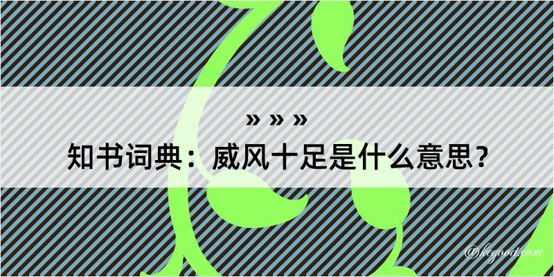 知书词典：威风十足是什么意思？