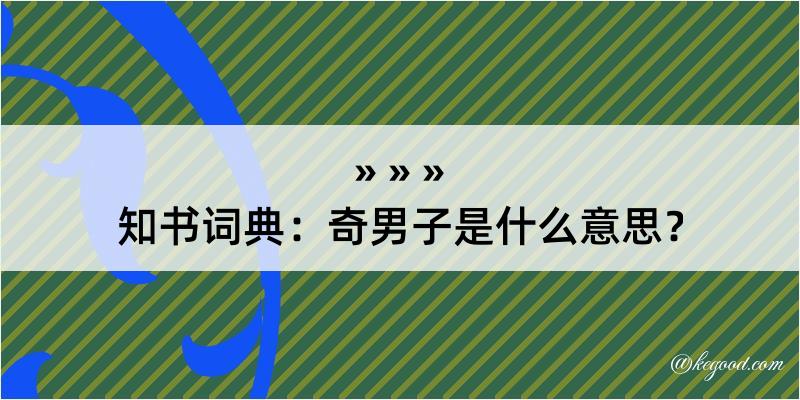 知书词典：奇男子是什么意思？