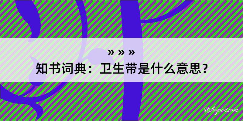 知书词典：卫生带是什么意思？