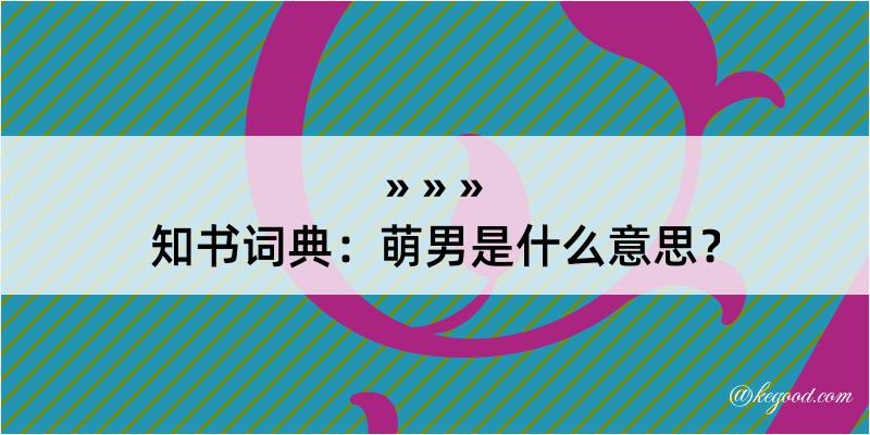 知书词典：萌男是什么意思？