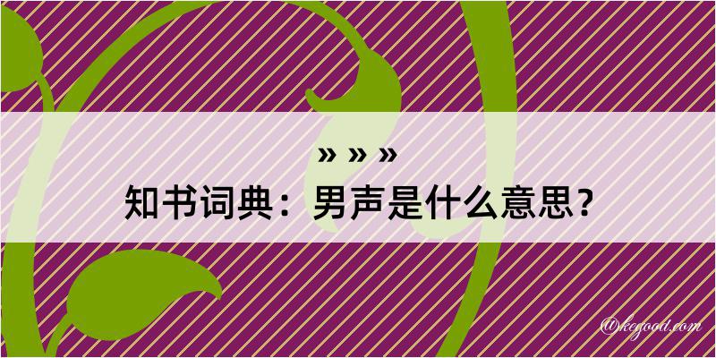 知书词典：男声是什么意思？