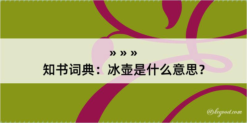 知书词典：冰壶是什么意思？