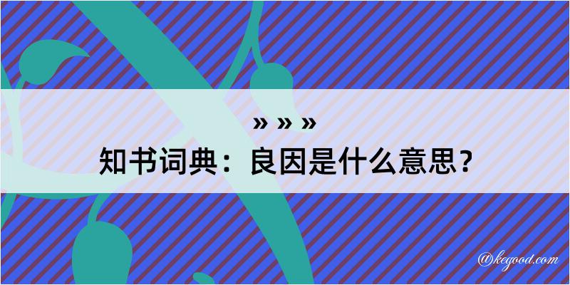 知书词典：良因是什么意思？