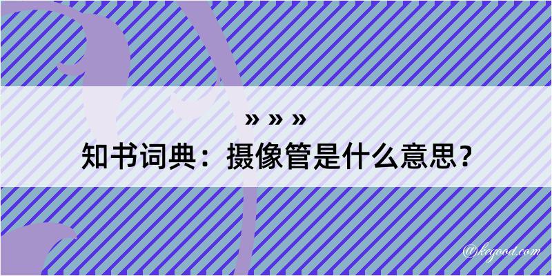 知书词典：摄像管是什么意思？