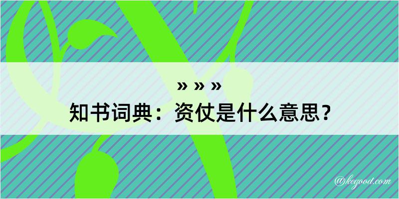 知书词典：资仗是什么意思？