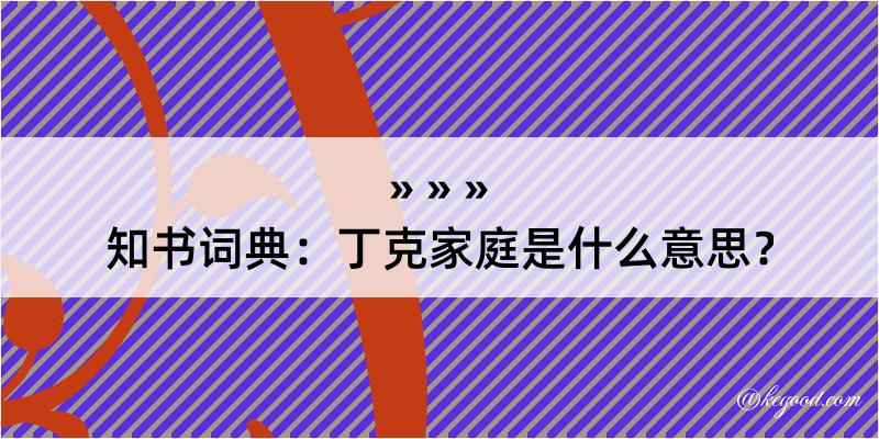 知书词典：丁克家庭是什么意思？