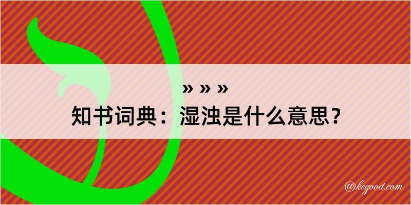 知书词典：湿浊是什么意思？