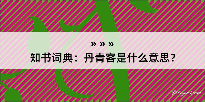 知书词典：丹青客是什么意思？