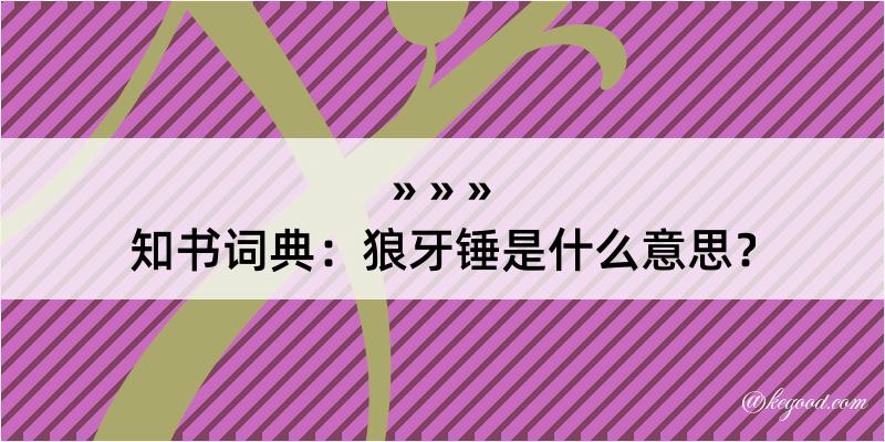 知书词典：狼牙锤是什么意思？