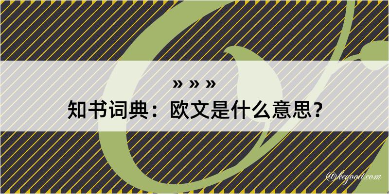 知书词典：欧文是什么意思？