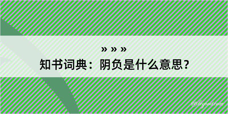 知书词典：阴负是什么意思？