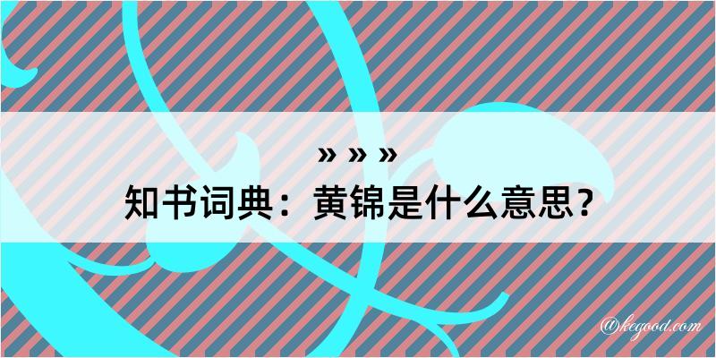 知书词典：黄锦是什么意思？