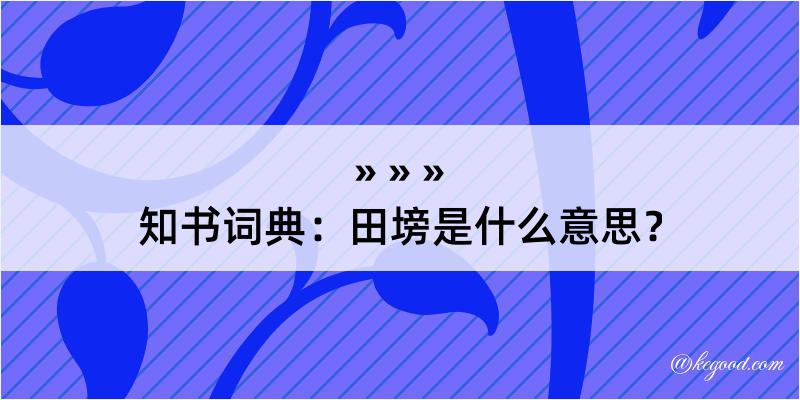 知书词典：田塝是什么意思？