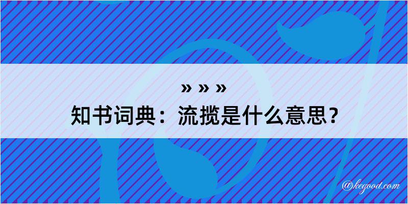 知书词典：流揽是什么意思？