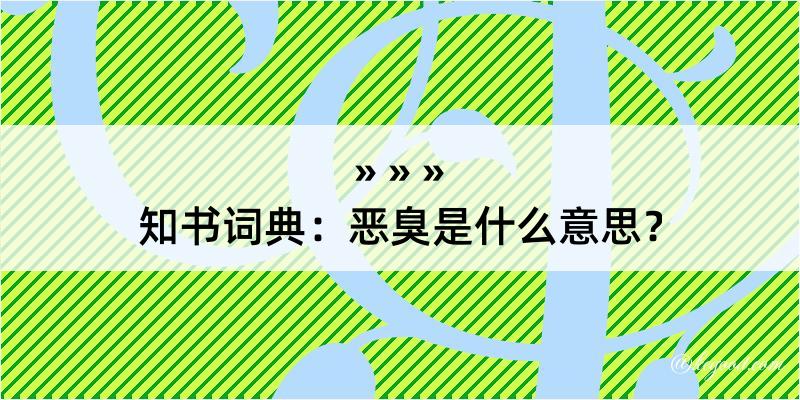 知书词典：恶臭是什么意思？