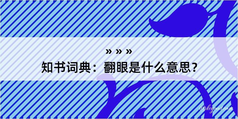 知书词典：翻眼是什么意思？