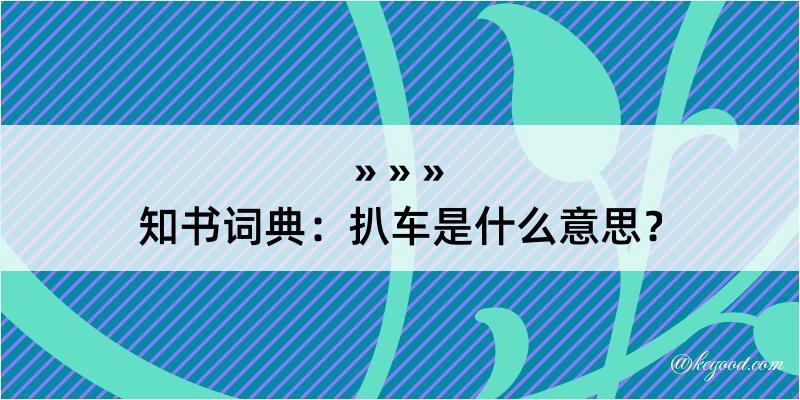 知书词典：扒车是什么意思？