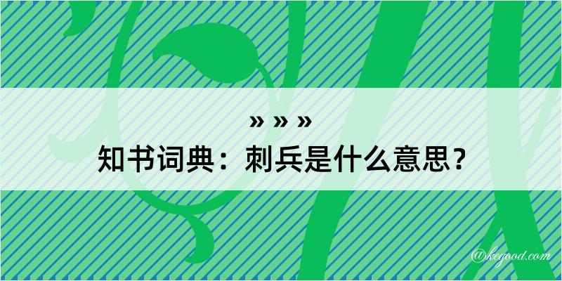 知书词典：刺兵是什么意思？