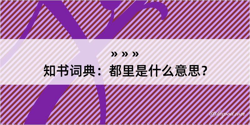 知书词典：都里是什么意思？