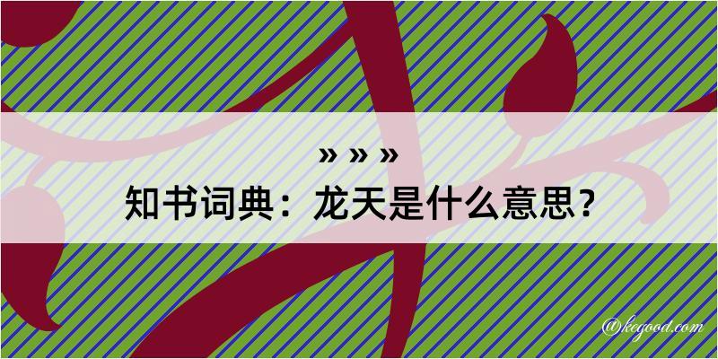 知书词典：龙天是什么意思？