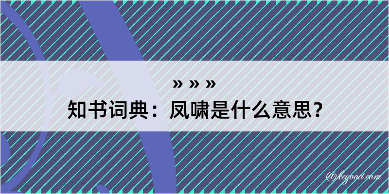 知书词典：凤啸是什么意思？