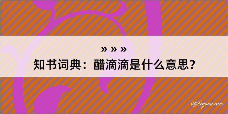 知书词典：醋滴滴是什么意思？