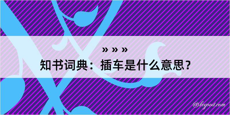 知书词典：插车是什么意思？