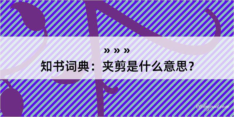 知书词典：夹剪是什么意思？