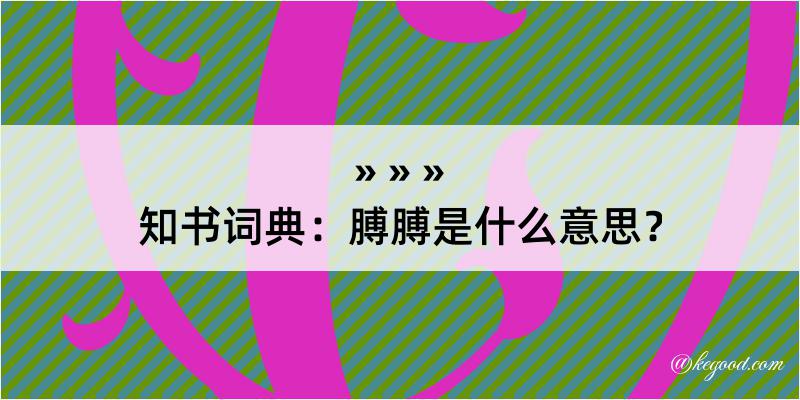 知书词典：膊膊是什么意思？