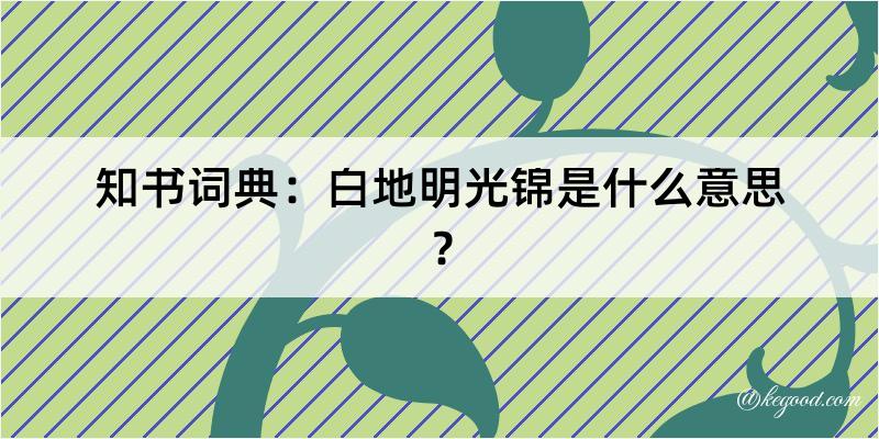 知书词典：白地明光锦是什么意思？