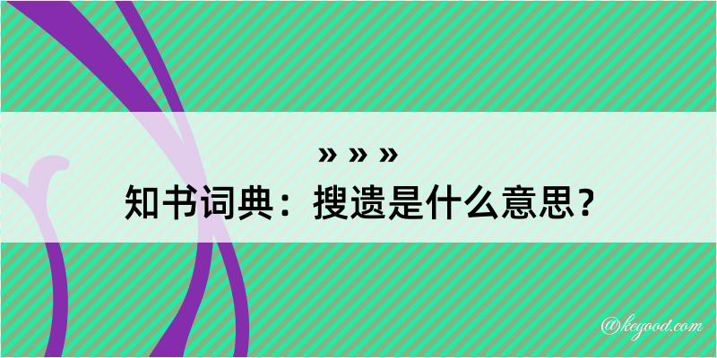 知书词典：搜遗是什么意思？