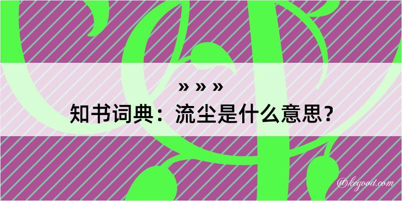 知书词典：流尘是什么意思？