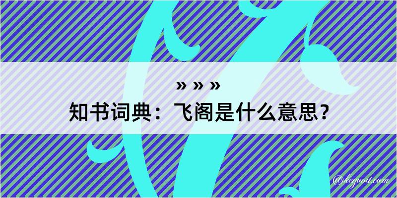 知书词典：飞阁是什么意思？