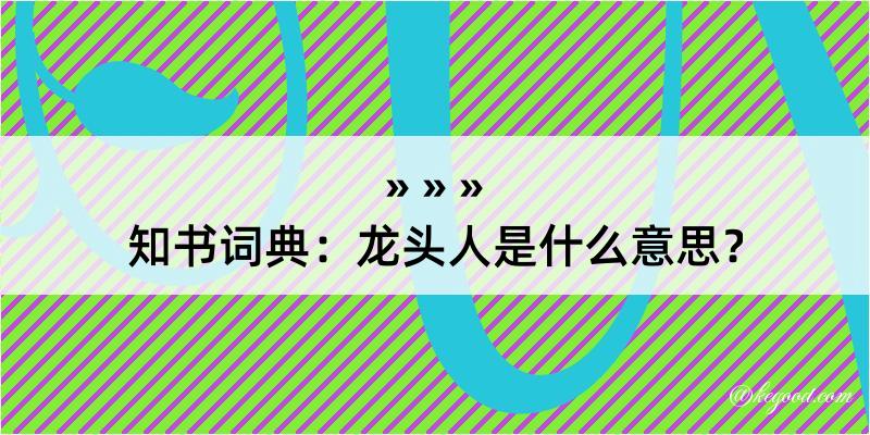 知书词典：龙头人是什么意思？