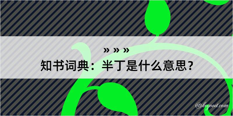 知书词典：半丁是什么意思？